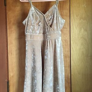 Xhilaration Cream Crushed Velvet Mini Dress
